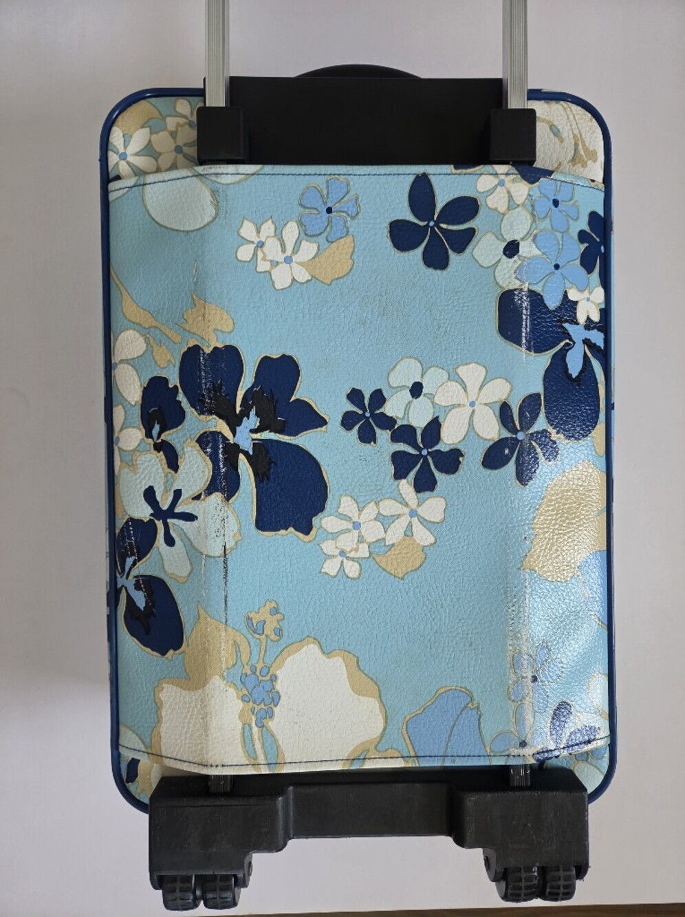 Roxy Vintage blue tropical floral wheeled rolling suitcase Y2K 2000s travel - Picture 11 of 15